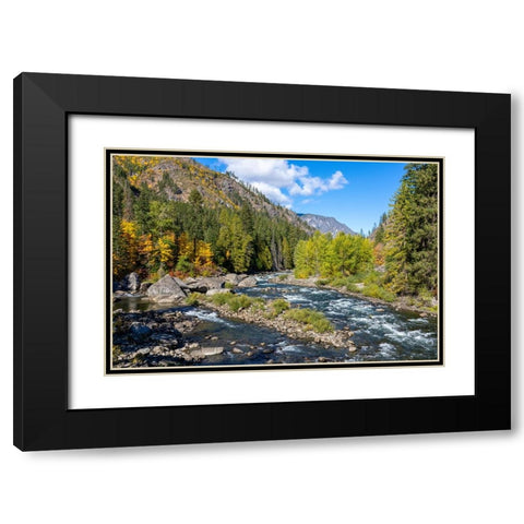 Leavenworth- Washington State- USA. View from a pipeline pedestrian bridge Black Modern Wood Framed Art Print with Double Matting by Horton, Janet