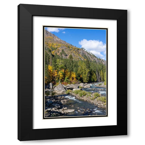 Leavenworth- Washington State- USA. View from a pipeline pedestrian bridge Black Modern Wood Framed Art Print with Double Matting by Horton, Janet