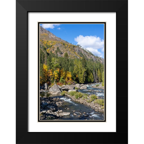 Leavenworth- Washington State- USA. View from a pipeline pedestrian bridge Black Modern Wood Framed Art Print with Double Matting by Horton, Janet