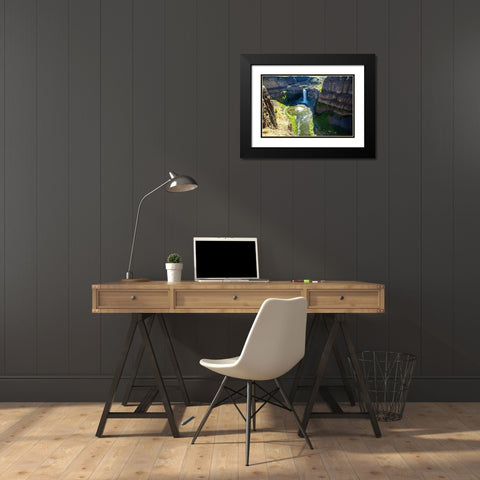 Palouse Falls State Park-Franklin and Whitman Counties-Washington State-waterfall landscape Black Modern Wood Framed Art Print with Double Matting by Sienda, Jolly