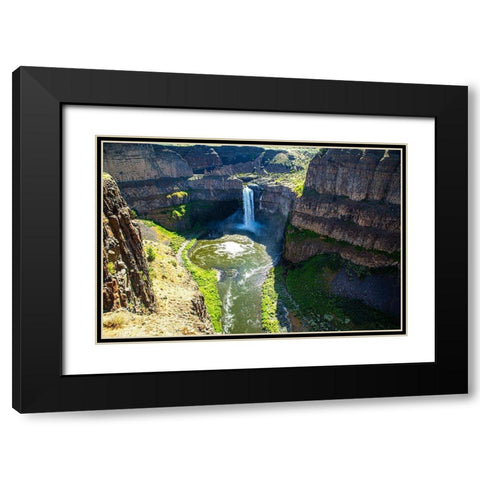 Palouse Falls State Park-Franklin and Whitman Counties-Washington State-waterfall landscape Black Modern Wood Framed Art Print with Double Matting by Sienda, Jolly