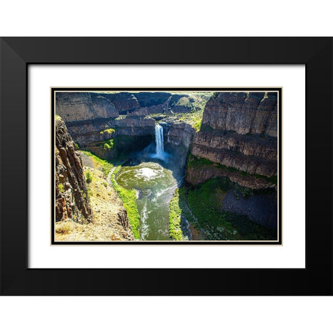 Palouse Falls State Park-Franklin and Whitman Counties-Washington State-waterfall landscape Black Modern Wood Framed Art Print with Double Matting by Sienda, Jolly