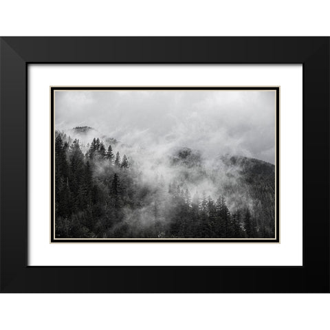 North Cascades Mountains-foggy mountain Black Modern Wood Framed Art Print with Double Matting by Sienda, Jolly