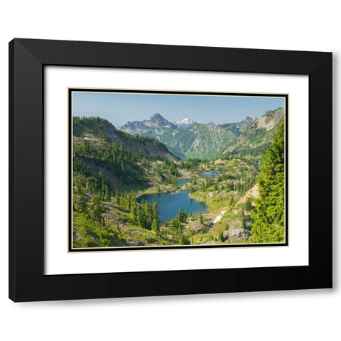 Washington State-Central Cascades-Rampart Ridge-Rampart Lakes Black Modern Wood Framed Art Print with Double Matting by Wild, Jamie and Judy