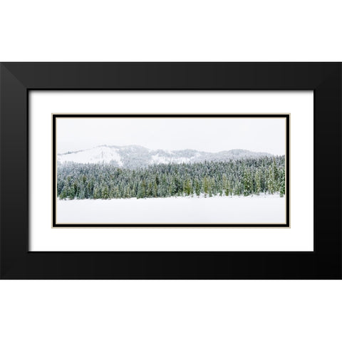 Washington State-Central Cascades Winter at frozen Olallie Lake Black Modern Wood Framed Art Print with Double Matting by Wild, Jamie and Judy