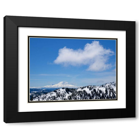 Washington State-Central Cascades View of Mount Rainier from Pratt Mountain Black Modern Wood Framed Art Print with Double Matting by Wild, Jamie and Judy