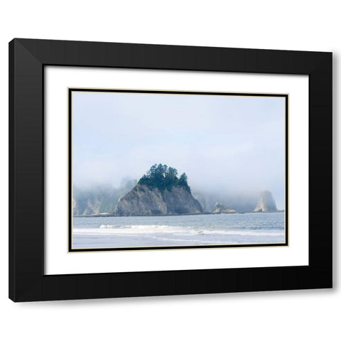 Washington State-Olympic National Park-Rialto Beach James Island Black Modern Wood Framed Art Print with Double Matting by Wild, Jamie and Judy