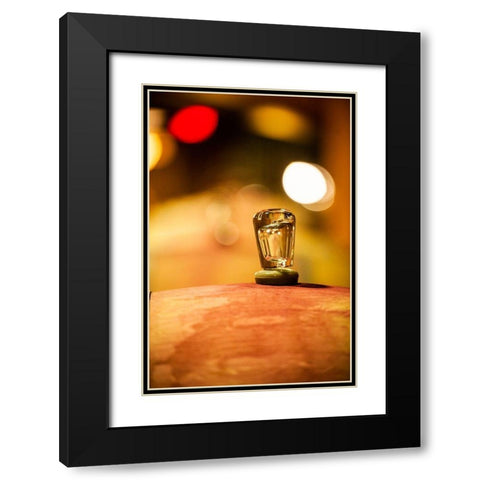 Washington State-Red Mountain Glass bung on a barrel in the Col Solare winery Black Modern Wood Framed Art Print with Double Matting by Duval, Richard