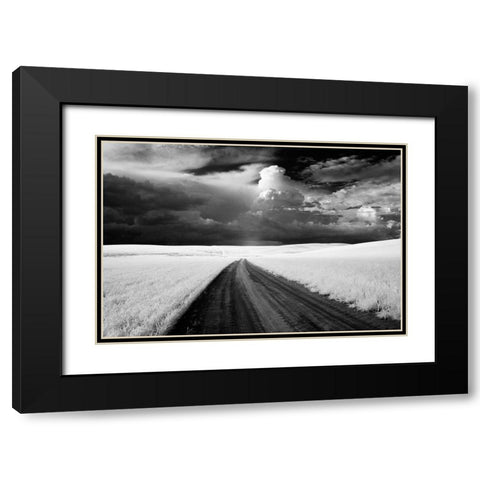 USA-Washington State-Country backroad Black Modern Wood Framed Art Print with Double Matting by Eggers, Terry