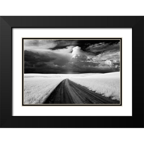 USA-Washington State-Country backroad Black Modern Wood Framed Art Print with Double Matting by Eggers, Terry