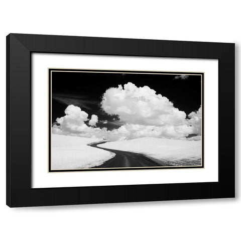 USA-Washington State-Country backroad Black Modern Wood Framed Art Print with Double Matting by Eggers, Terry