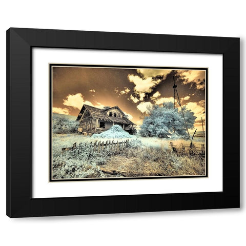 USA-Washington State-Palouse-Abandoned old homestead Black Modern Wood Framed Art Print with Double Matting by Eggers, Terry