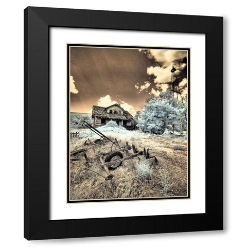 USA-Washington State-Palouse-Abandoned old homestead Black Modern Wood Framed Art Print with Double Matting by Eggers, Terry