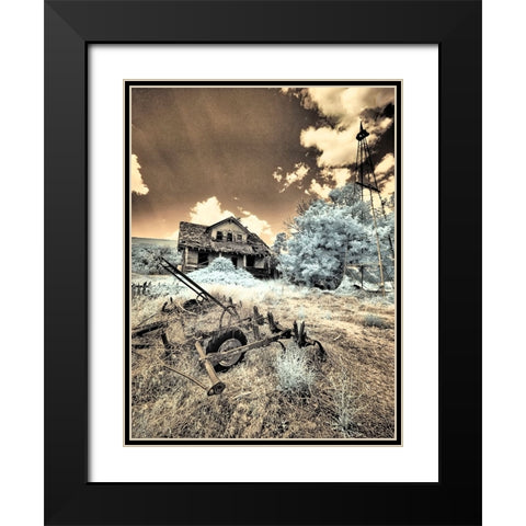 USA-Washington State-Palouse-Abandoned old homestead Black Modern Wood Framed Art Print with Double Matting by Eggers, Terry