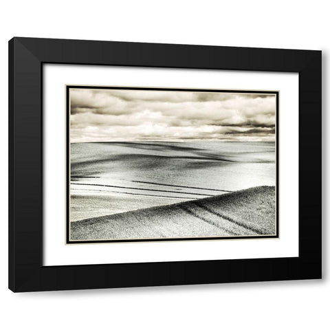 USA-Washington State-Palouse-Crops growing on the rolling hills of the Palouse Black Modern Wood Framed Art Print with Double Matting by Eggers, Terry