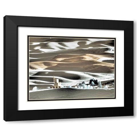 USA-Washington State-Palouse region-the town of Steptoe at Sunset Black Modern Wood Framed Art Print with Double Matting by Eggers, Terry