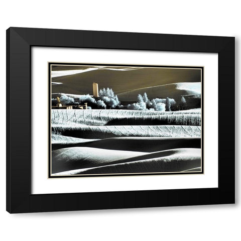 USA-Washington State-Palouse region-the town of Steptoe at Sunset Black Modern Wood Framed Art Print with Double Matting by Eggers, Terry