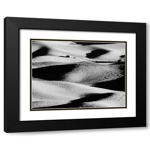 USA-Washington State-Palouse region-Rolling hills at Sunset Black Modern Wood Framed Art Print with Double Matting by Eggers, Terry