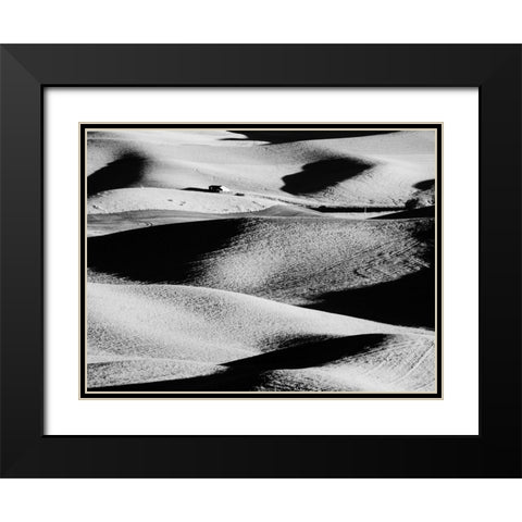 USA-Washington State-Palouse region-Rolling hills at Sunset Black Modern Wood Framed Art Print with Double Matting by Eggers, Terry