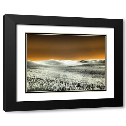USA-Washington State-Palouse region-Rolling Hills of wheat Black Modern Wood Framed Art Print with Double Matting by Eggers, Terry