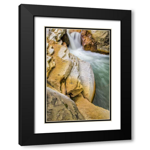 West Virginia, Thomas Close-up of Douglas Falls Black Modern Wood Framed Art Print with Double Matting by OBrien, Jay