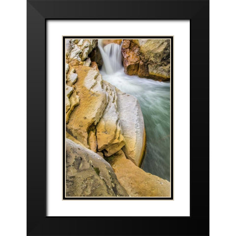 West Virginia, Thomas Close-up of Douglas Falls Black Modern Wood Framed Art Print with Double Matting by OBrien, Jay