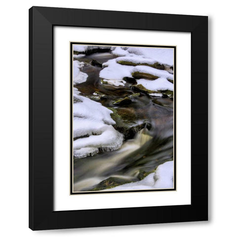 West Virginia, Blackwater Falls Flowing stream Black Modern Wood Framed Art Print with Double Matting by OBrien, Jay
