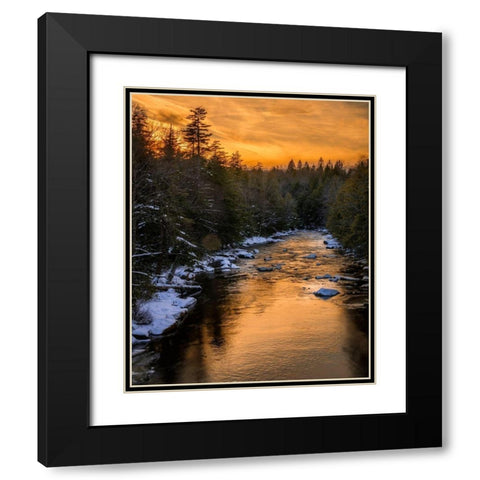 West Virginia-Blackwater Falls Sunset on Blackwater River landscape  Black Modern Wood Framed Art Print with Double Matting by Jaynes Gallery