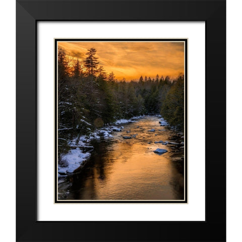 West Virginia-Blackwater Falls Sunset on Blackwater River landscape  Black Modern Wood Framed Art Print with Double Matting by Jaynes Gallery