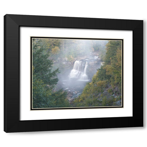 USA-West Virginia-Davis Overview of waterfall in Blackwater State Park Black Modern Wood Framed Art Print with Double Matting by Jaynes Gallery