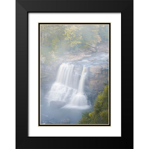 USA-West Virginia-Davis Overview of waterfall in Blackwater State Park Black Modern Wood Framed Art Print with Double Matting by Jaynes Gallery