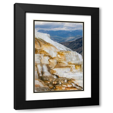 Colorful terrace-Canary Spring-Mammoth Hot Springs-Yellowstone National Park-Wyoming Black Modern Wood Framed Art Print with Double Matting by Jones, Adam