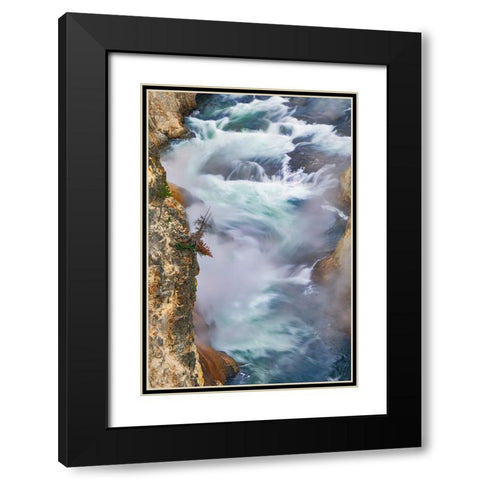 Yellowstone River at sunrise from Artist Point-Yellowstone National Park-Wyoming Black Modern Wood Framed Art Print with Double Matting by Jones, Adam