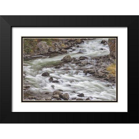 Firehole River-Firehole Canyon drive-Yellowstone National Park-Wyoming Black Modern Wood Framed Art Print with Double Matting by Jones, Adam