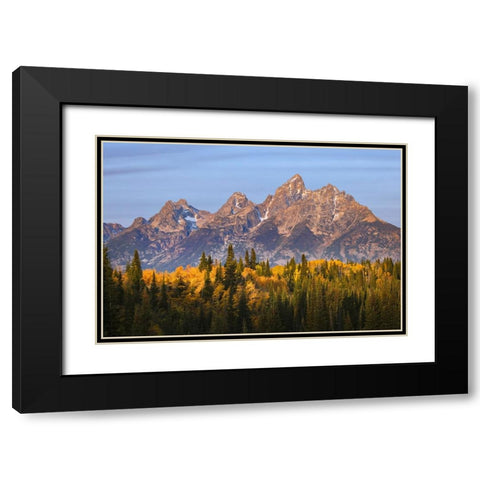 Autumn view of Teton Range at sunrise-Grand Teton National Park-Wyoming Black Modern Wood Framed Art Print with Double Matting by Jones, Adam