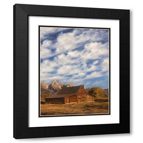 Historical Moulton barn at sunrise-Grand Teton National Park-Wyoming Black Modern Wood Framed Art Print with Double Matting by Jones, Adam