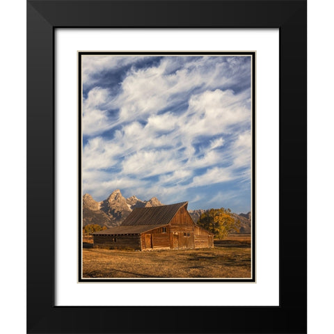 Historical Moulton barn at sunrise-Grand Teton National Park-Wyoming Black Modern Wood Framed Art Print with Double Matting by Jones, Adam