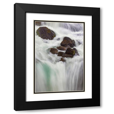 Firehole falls-Firehole River-Yellowstone National Park-Wyoming Black Modern Wood Framed Art Print with Double Matting by Jones, Adam