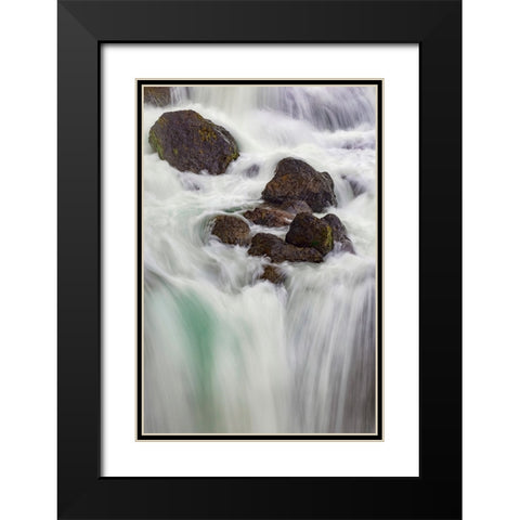 Firehole falls-Firehole River-Yellowstone National Park-Wyoming Black Modern Wood Framed Art Print with Double Matting by Jones, Adam