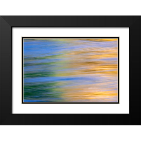 Sunset colors and trees reflecting on Snake River-Grand Teton National Park-Wyoming Black Modern Wood Framed Art Print with Double Matting by Jones, Adam