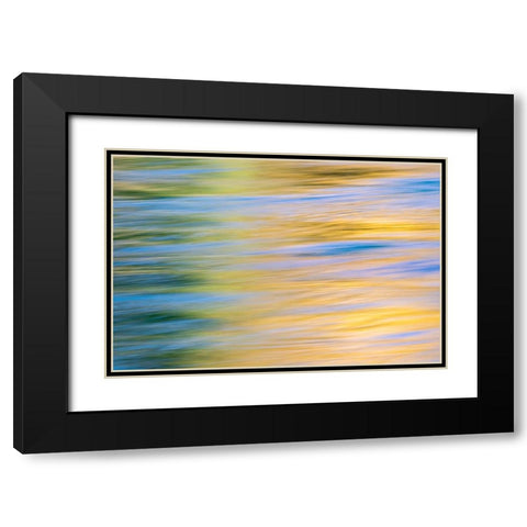 Sunset colors and trees reflecting on Snake River-Grand Teton National Park-Wyoming Black Modern Wood Framed Art Print with Double Matting by Jones, Adam