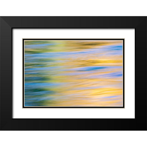 Sunset colors and trees reflecting on Snake River-Grand Teton National Park-Wyoming Black Modern Wood Framed Art Print with Double Matting by Jones, Adam