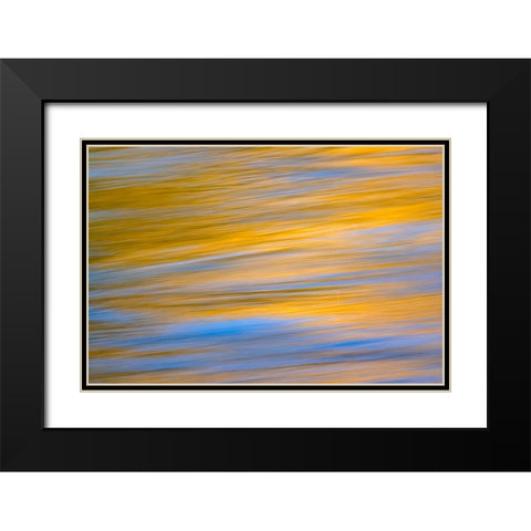 Sunset colors and trees reflecting on Snake River-Grand Teton National Park-Wyoming Black Modern Wood Framed Art Print with Double Matting by Jones, Adam