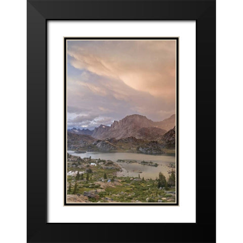 WY, Bridger NF Sunset on Wind River Range Black Modern Wood Framed Art Print with Double Matting by Paulson, Don