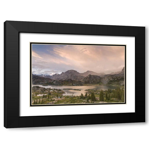 WY, Bridger NF Sunset on Wind River Range Black Modern Wood Framed Art Print with Double Matting by Paulson, Don