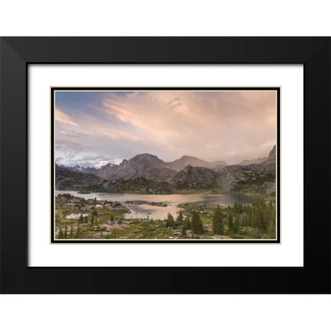 WY, Bridger NF Sunset on Wind River Range Black Modern Wood Framed Art Print with Double Matting by Paulson, Don