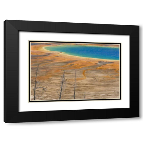 WY, Yellowstone Colorful Grand Prismatic Spring Black Modern Wood Framed Art Print with Double Matting by Paulson, Don