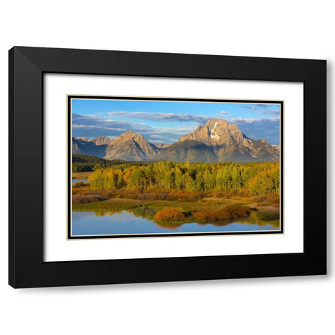 Wyoming, Grand Teton NP Sunrise on Snake River Black Modern Wood Framed Art Print with Double Matting by Paulson, Don