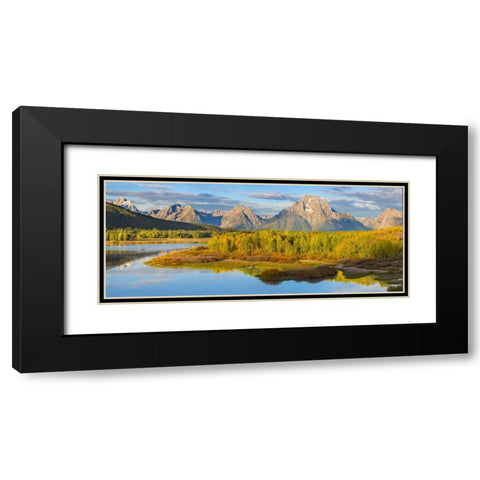 WY, Grand Tetons Sunrise on Snake River Black Modern Wood Framed Art Print with Double Matting by Paulson, Don