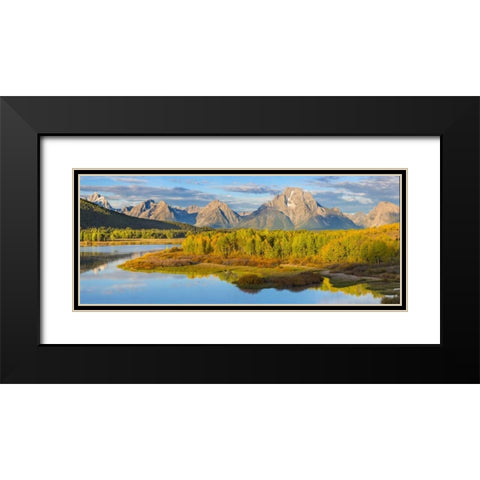WY, Grand Tetons Sunrise on Snake River Black Modern Wood Framed Art Print with Double Matting by Paulson, Don